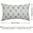thumbnail image 4 of Blue Green Block Print Pillow Covers 12x20 Set of 2 Decorations Vintage Floral Throw Pillow Covers Decor Rustic Pillowcases Flower Pattern Farmhouse Cozy Soft for Sofa Bed Chair Home Decorative, 4 of 4