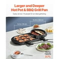 thumbnail image 3 of KFFKFF Hot Pot with Grill, 2200W 2-in-1 Electric Smokeless Grill and Hot Pot, Korean BBQ Shabu Shabu Hotpot with Separate Dual Temperature Control, Non-stick Pan, for 1-6 People Family Dinning, 3 of 9