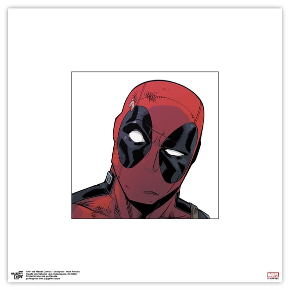 Gallery Pops Marvel Comics - Deadpool - Wink Portrait Wall Art, Unframed Version, 12" x 12"