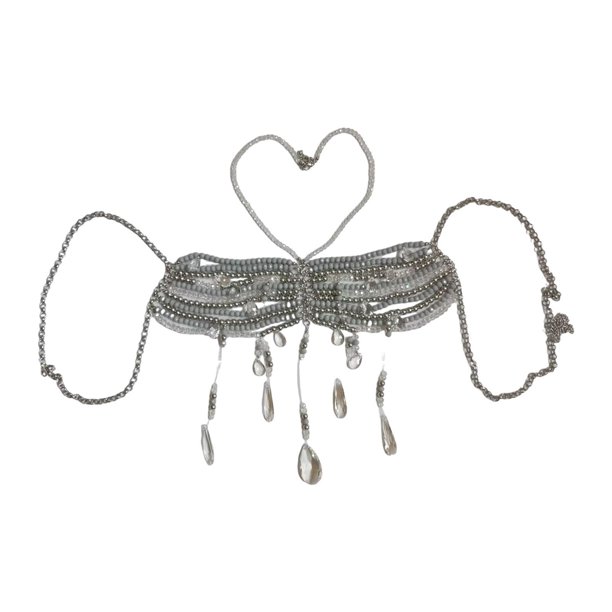 Cadena de sujetador para el cuerpo para mujeres y niñas, disfraz de verano, moda, collares de hombro, cadena de sujetador, joyería corporal para