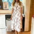 thumbnail image 2 of Robe à Col Rond Imprimée pour Femmes Motif Floral Robes d'Été 2026 pour Femmes Décontractée Fluide Maxi Robe Bohème, 2 of 6