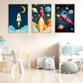 thumbnail image 3 of 3Pcs Astronaut Wall Art Space Wall Art Toddler Boy Wall Decor Kids Room Wall Decor Boys Room Poster Prints Nursery Canvas Pictures Rocket Astronaut Painting Pictures, 3 of 6