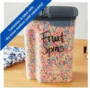 Mainstays Clear Plastic Cereal Dispenser with Lid, 32 Cup Airtight Cereal Storage Container for Pantry Organization and Dry Food Storage, 9.75 x 5.38 x 13.5