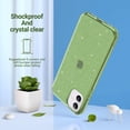 thumbnail image 2 of ULAK iPhone 11 Case, Cute Slim Shockproof Bumper Phone Case for Apple iPhone 11 6.1 inch for Women Girls, Green Glitter, 2 of 7