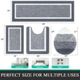 thumbnail image 3 of Ileading Bathroom Rugs Sets 4 Piece with Lid Cover Absorbent Microfiber Bathroom Shower Mat Set, Dark Gray, 3 of 12