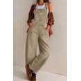 thumbnail image 2 of sicmoss Women's Brown Y2K Baggy Wide Leg Bib Overalls Adjustable Strap with Pockets, 2 of 6