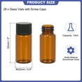 thumbnail image 2 of Uxcell 10ml Amber Glass Vials, 28 Pack Sample Vials with Screw Cap Reagent Media Bottle, 2 of 5