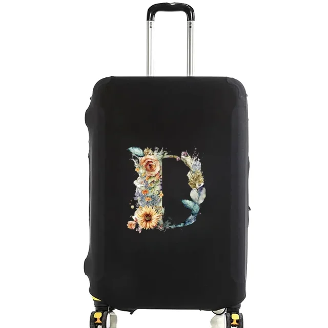 Housses de Valise Housse de Protection Valise de Voyage Anti-Rayures Housse Anti-Poussière Réutilisable Housse Anti-Poussière Lavable Motif Imprimé Floral Lettre 8floral Lettre D TG