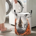 thumbnail image 5 of Honeii Polka Dot Rhino Welcome Print Laundry Hamper Basket,Baby Nursery Woven Storage Basket for Toys Bin,Pillows,Blankets,Clothes-, 5 of 6