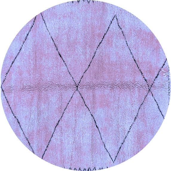 Ahgly Company Indoor Round Abstract Blue Modern Area Rugs, 3' Round