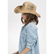 Peter Grimm Drifter Hats, Woven Straw Hat Unisex, Cowboy & Cowgirl Black, Maverick