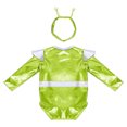 thumbnail image 5 of iiniim Toddler Space Explorer Romper Baby Boys Girls Alien Outfit with Antenna Headband Sparkly Playsuit Fluorescent Green 0-6M, 5 of 7