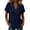 Dark Blue, variant on Summer Blouses for Women Solid Color Crepe Collared Short Sleeve T-Shirt Everyday Wear Casual Soft Breathable Tops Loose Fit Comfort Outing Summer Tops for Women Color Blue Size S