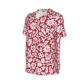 thumbnail image 6 of Fotbe Red Flowers Baseball Jersey Shirt for Men and Women, Casual Short Sleeves Button Down T-Shirt-, 6 of 9