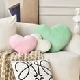 thumbnail image 3 of Petrella Heart Pillow Cute Fuzzy Throw Pillows Bed Living Room Home Decor Cushion Green 19"x15", 3 of 7