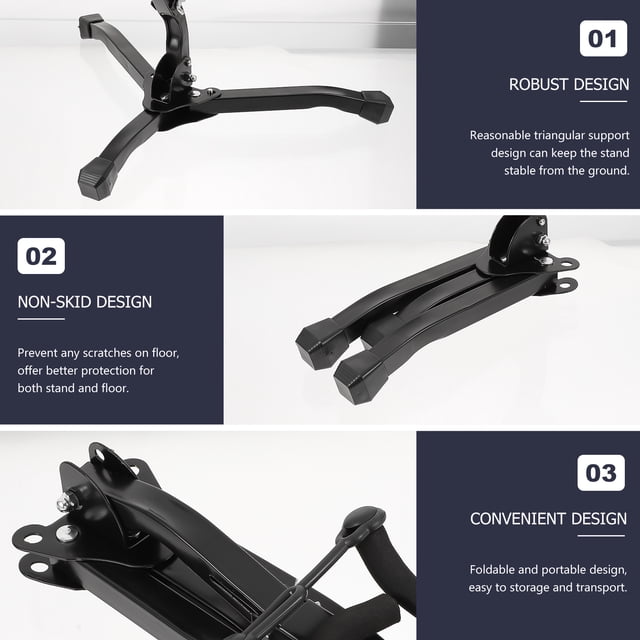 unbranded Portable Foldable Saxophone Holder Bracket Negro Con Estructura Estable Y Fácil Transporte