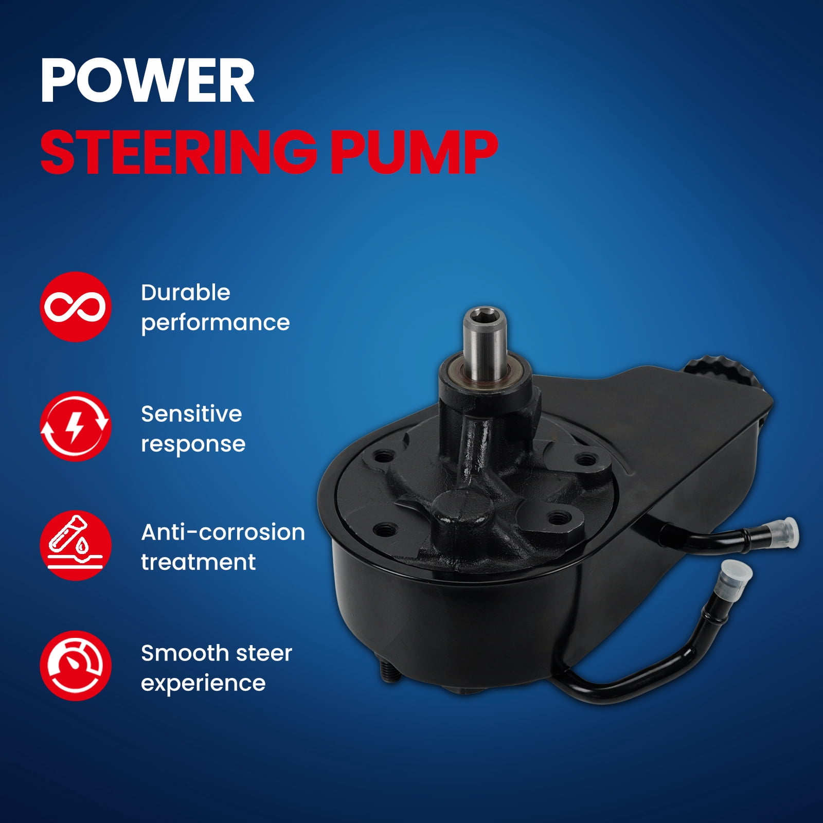 MOCA AUTOPARTS Power Steering Pump w/Reservoir Fit for 1996-2000 Chevrolet C35 5.7L & 2003-2006 Chevrolet Silverado 1500 6.0L & 1996-2002 GMC C3500HD 6.5L & 2007-2010 GMC Sierra 3500 HD 6.0L
