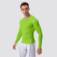 thumbnail image 5 of Men's Compression Shirt Long Sleeve, Athletic Workout T-Shirt & Active Sport Top, Muscle Support Baselayer for Running, Gym, Fitness Training & Cold Weather Light Green S, 5 of 9