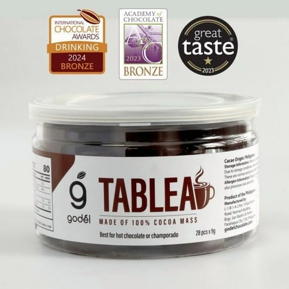 godel Tablea Made of 100% Cocoa Mass Unsweetened, Rich in Antioxidants & Keto-Friendly
