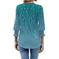 thumbnail image 4 of Fantaslook 3/4 Sleeve Womens Tops Dressy Casual Blouses V Neck Work Shirts Trendy Tops with Smocked Cuffs, 4 of 6