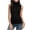 Black, variant on Women's Sleeveless Turtleneck T-Shirt Basic Stretch Layer Comfy High Neck Tank Top Lightweight Slim Shirt