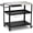 Stainless Steel Flattop - black frame, variant on Outdoor Grill Cart Table,Indoor and Outdoor Pizza Oven Table,with 4 Movable Total Lock Casters, Hooks, Side Handle Multifunctional