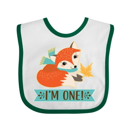 

Inktastic 1st Birthday Woodland Fox 1 Year Old Gift Baby Boy or Baby Girl Bib