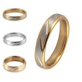thumbnail image 4 of Sonducket Anillos de acero inoxidable con rayas de sarga para hombre y mujer, anillos de regalo para bodas y cumpleaños, joyería Ropa, zapatos y accesorios Miscelánea mujeres de oro Talla 12, 4 of 6