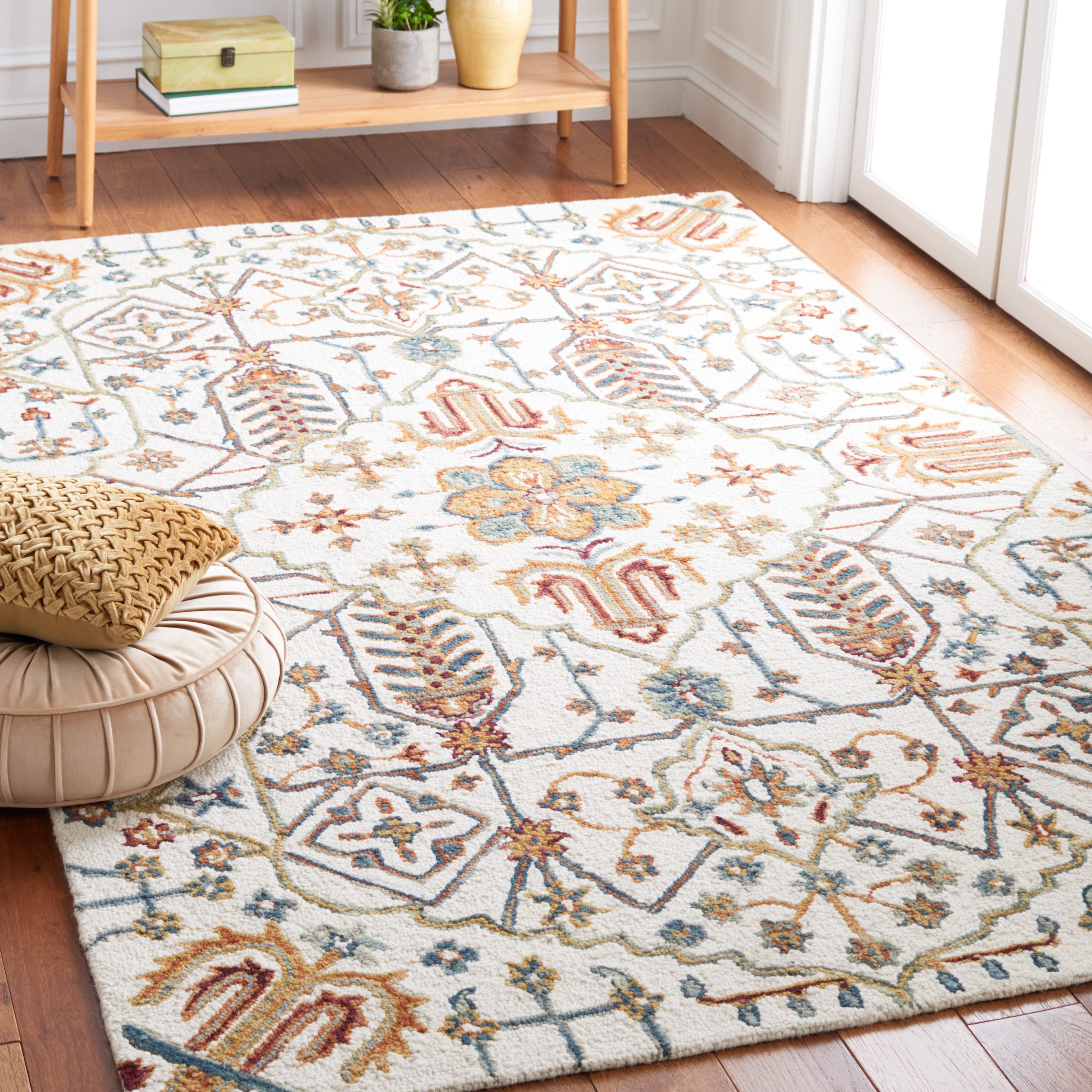 SAFAVIEH Heritage Dijana Tribal Wool Area Rug, Ivory/Grey, 4' x 6'