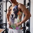 thumbnail image 5 of Logiee Colorful Flower Dog Print Men's Workout Tank Top,Quick Dry Workout Tank Top,Gym Muscle Tee,Fitness Bodybuilding Sleeveless T Shirt-XX-Large, 5 of 7