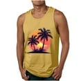 thumbnail image 2 of Gifts for Men! Titcea Mens Tank Top Palm Tree Printed Round Neck Sleeveless T Shirts Hawaiian Beach Holiday Running Workout Summer Casual Tank Tops, 2 of 5