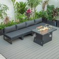 thumbnail image 3 of LeisureMod Chelsea 5-Piece Middle Patio Chairs and Fire Pit Table Set With Cushions, Black, 3 of 9