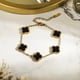 thumbnail image 2 of JeenMata Pulsera de Eslabones con Flores Negras Bañada en Oro Amarillo, 2 of 8