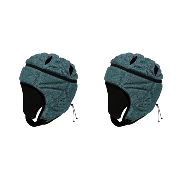 Eigraketly EVA Goalkeeper Rugby Soccer Football Rugby Head Protector Guard Hat Verde oscuro 2piezas