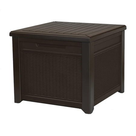- Keter 55 Gallon Storage Cube Rattan, Resin Deck Box, Brown