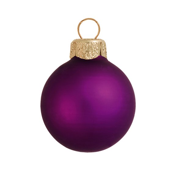 12ct Matte Soft Grape Purple Glass Ball Christmas Ornaments 2.75" (70mm)