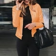 thumbnail image 6 of Dyfzdhu Leather Jackets for Women Trendy Long Sleeve Open Front Short Cardigan Suit Jacket Coat Top Yellow, 6 of 9