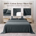 thumbnail image 6 of Dan River Bed Sheet Set Twin 3 Piece Gray Breathable Soft Cotton Jersey Sheets with Deep Pockets, Unisex, 6 of 10