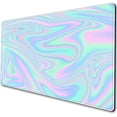 thumbnail image 1 of Holographic Gaming Mouse Pad Iridescent Mousepad Extended Desk Mat Protector XXL,Full Desk Coverage Mouse Pads for Wireless Mouse, Keyboard Mat for Work Office Home 31.5x15.75 in -Rainbow Marble, 1 of 5