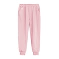 thumbnail image 6 of CPNG Children's Thin Jogger Sweatpants Straight Leg Elastic High Waist Casual Loose Cozy Sports Pants with Pocket(Pink,13-14 Years), 6 of 9