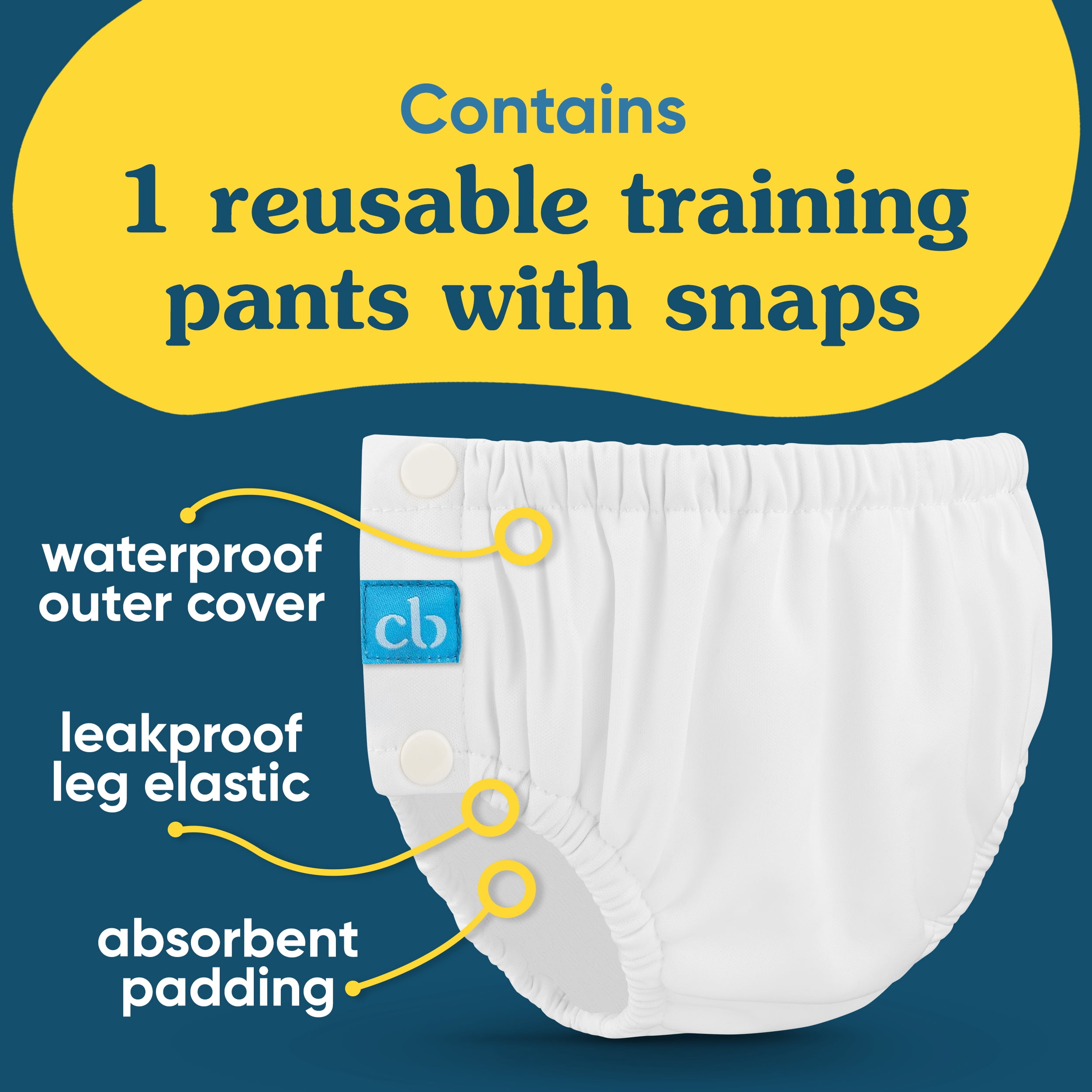 Charlie Banana Reusable Training Pants Snaps Multi-Color Cotton Bliss Size XL (28-41 lbs) 1 Pack