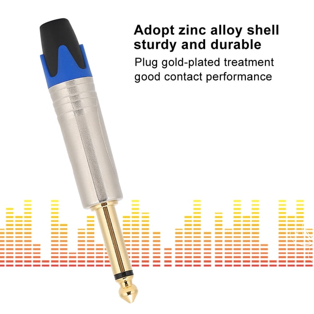 Conector De Cable De Audio Mono Opcional De 2 Colores, Conector De 6,35 Mm, Tratamiento Chapado En Oro Mono Macho De 6,35 Para Tarjeta De Sonido Cable De Audio Cable De Audio Para