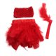 thumbnail image 1 of 3 piezas muñecas de disfraces de fiesta diadema de plumas Top sin rojo Sunnimix Trajes de disfraz de muñeca de niña, 1 of 8