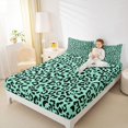 thumbnail image 3 of Castle Fairy Abstract Leopard Skull Bed Sheets 4-Piece,Mint Cheetah Print Full Size Sheets,Mint Black,1 Fitted Sheet,1 Flat Sheet and 2 Pillowcases, 3 of 6