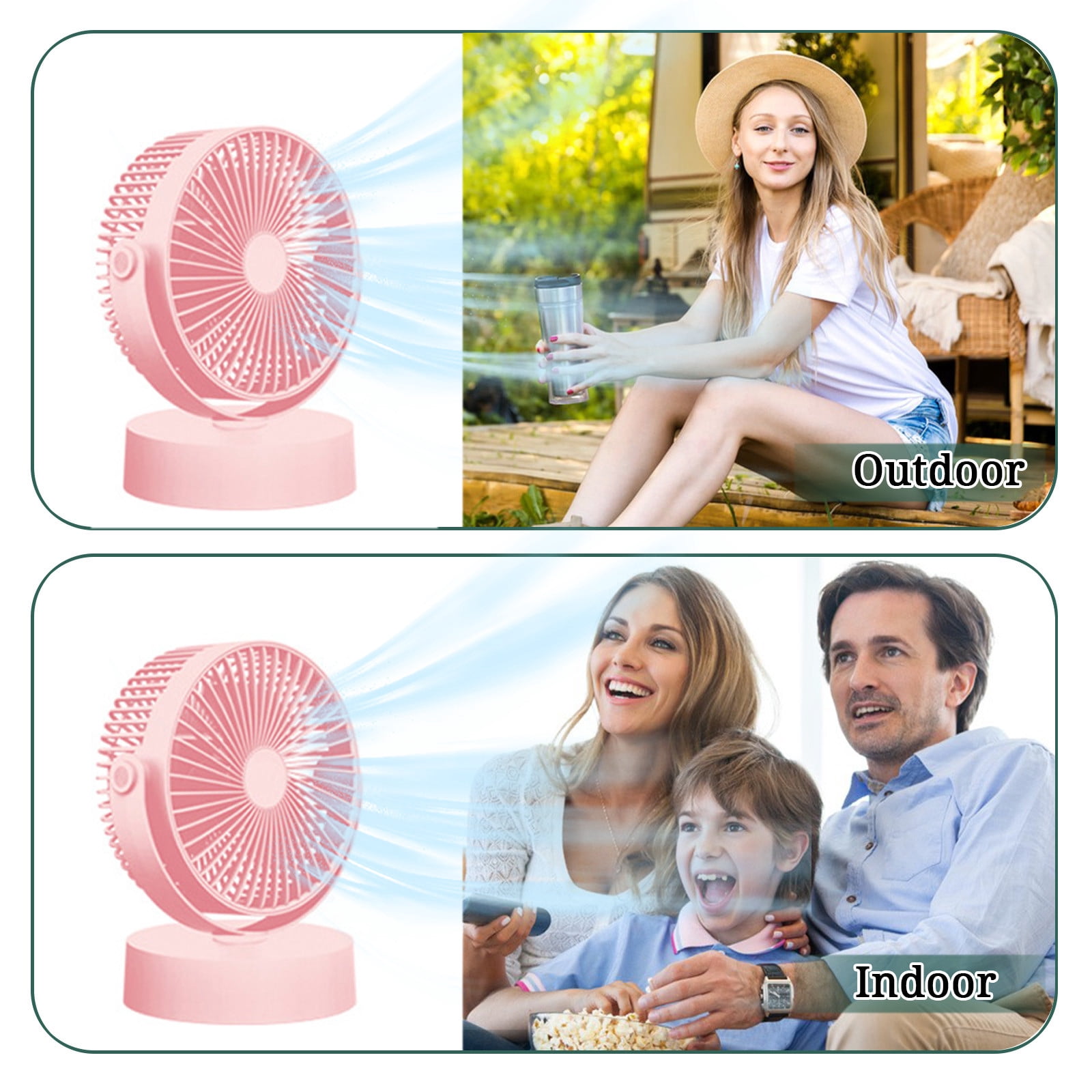 Lhked Fans For Bedroom Portable Pedestal Fan - Foldaway Standing Fan Foldable Desk Fan, Wireless Use 1200Mah Rechargeable Battery, Control Telescopic 3Speed Quiet