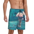thumbnail image 2 of Wukai Flowers in Glass Vase Men’s Short Pajama Pants With Pockets Soft Sleep Pj Shorts for Men-3X-Large, 2 of 6