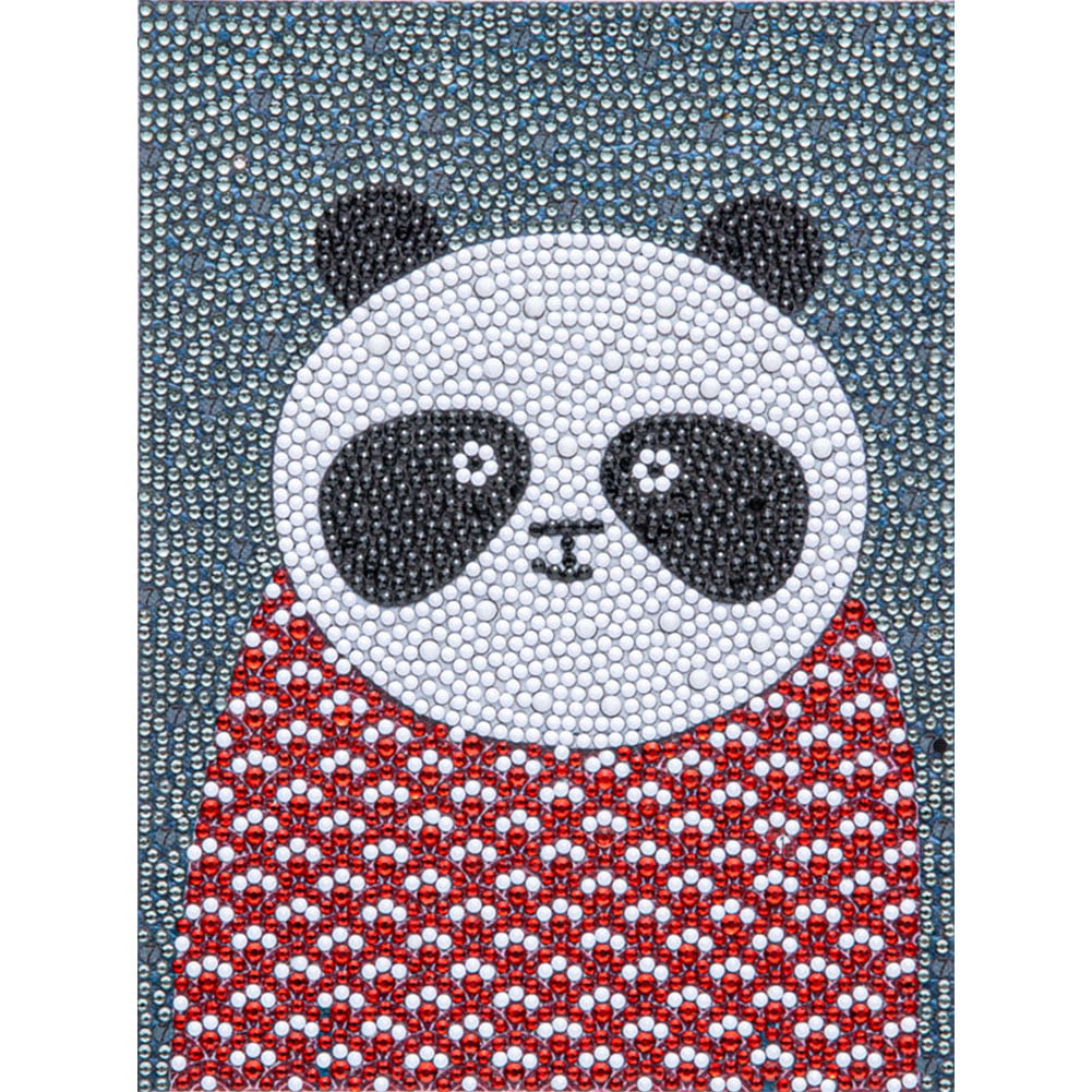 Handmade Embroidery Pictures Arts Craft Toy for Home Wall Decorations Unique DIY 5D Diamond Painting Kits for Kids with Wooden Frame Panda