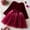 Red#2, variant on IVEYRTF Girls Long Sleeve Princess Dress with Ruffled Lace and Bow Detail for Fall Winter Holiday Party Wear Elegant Round Neck Embroidery Mesh Cake Layered Dresses(Red,5 Years)
