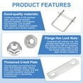 thumbnail image 3 of Uxcell 2 Set 2" Inner Wide Round U Bolts,  3-1/8" Length 304 Stainless Steel U-Bolts with Flange Hexagon Nuts, Frame Plates for Trailer, Automotive, (50mm W x 80mm L), 3 of 6