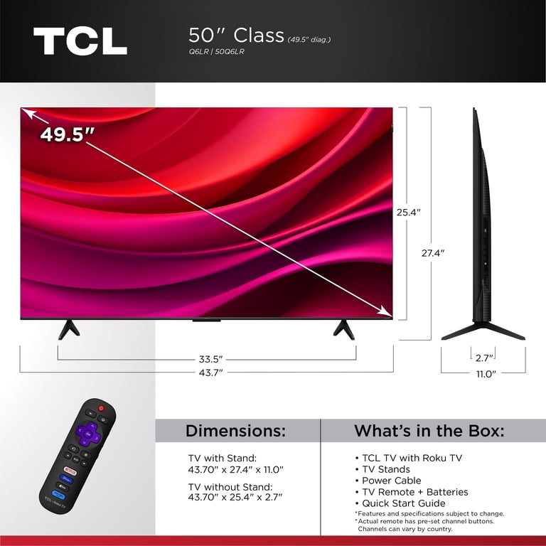 TCL 50" Class Q6LR Series QLED 4K Smart Roku TV photo 2